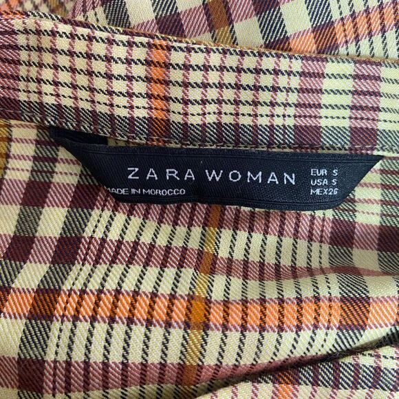 Zara Woman Button Up Ruffle Blouse Size Small - Picture 6 of 6